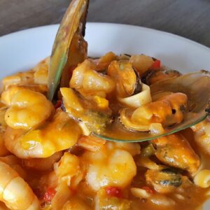 Fettuccini de camarão al diavola