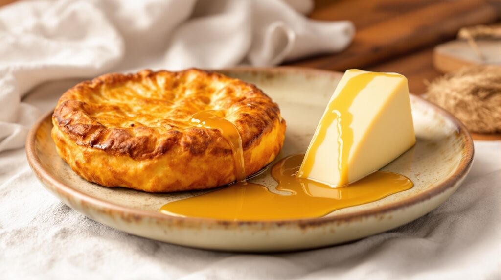 Queijo de terra com panado com mel de cana