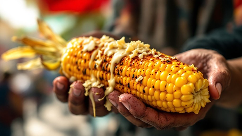 delícias de milho grelhado fumado