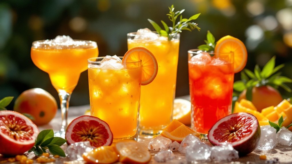 bebidas com infusão de frutos tropicais