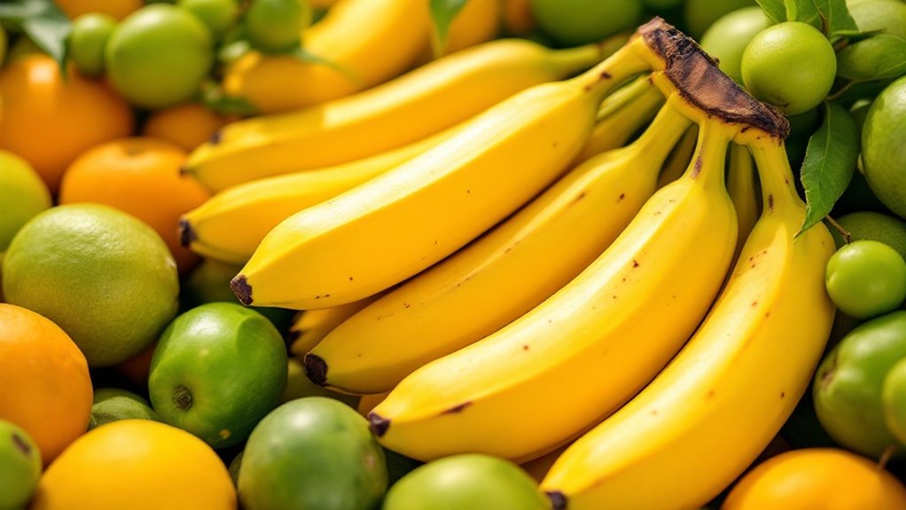 cultivo vibrante de banana vulcânica
