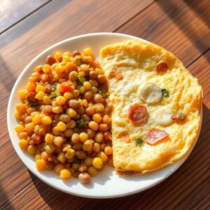 cachupa com omolete misto